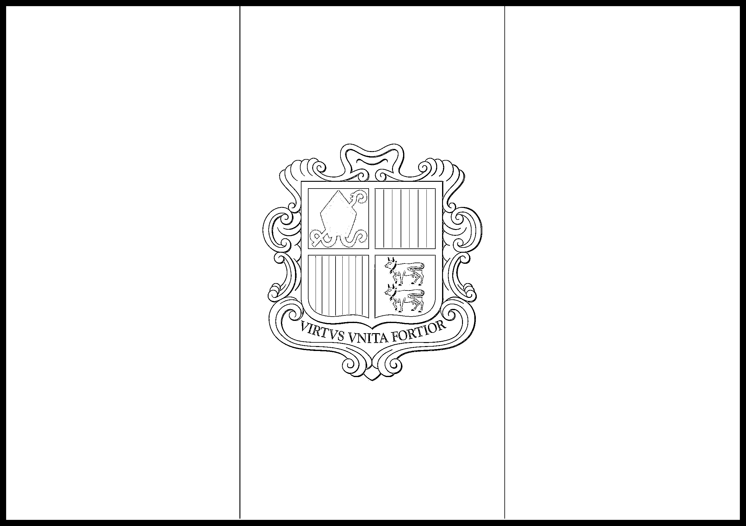Andorra Flag Colouring Page