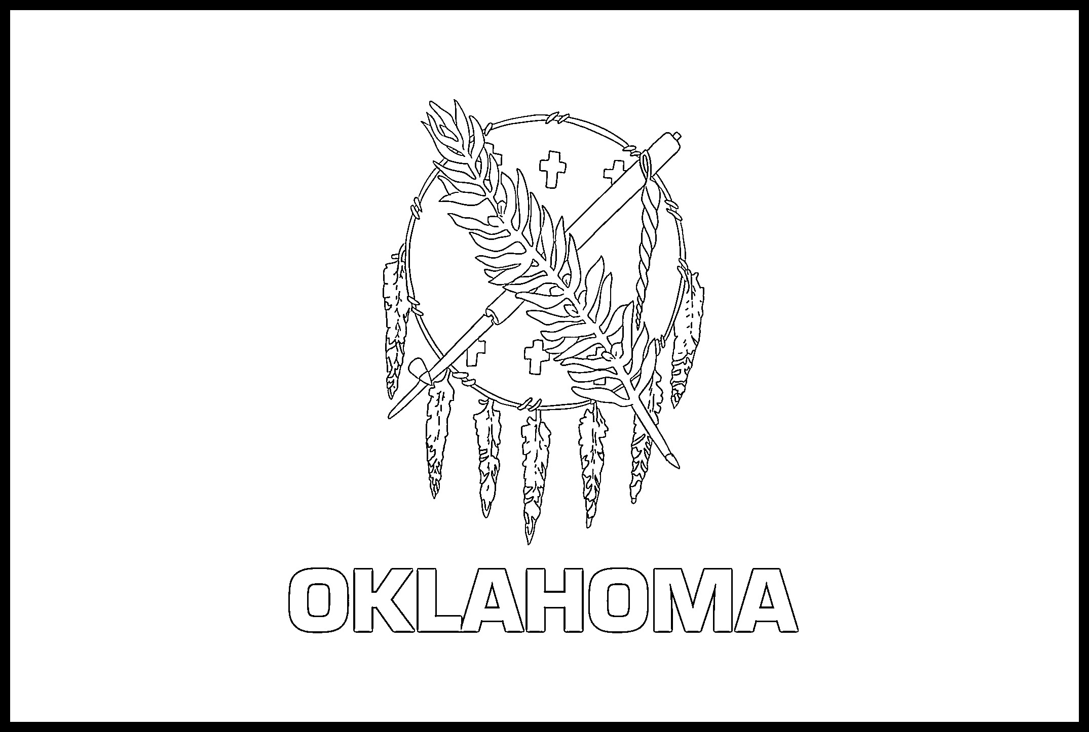 Oklahoma Flag Coloring Page State Flag Drawing Flags Web