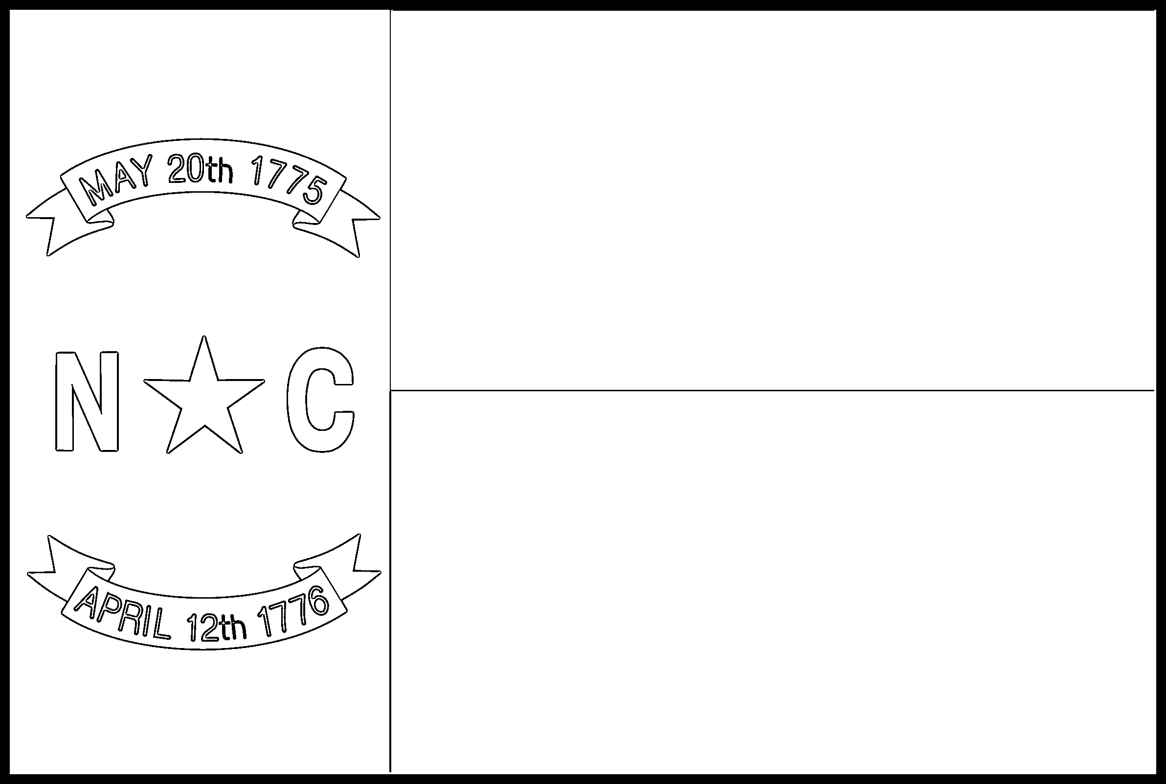North Carolina State Flag Coloring Page