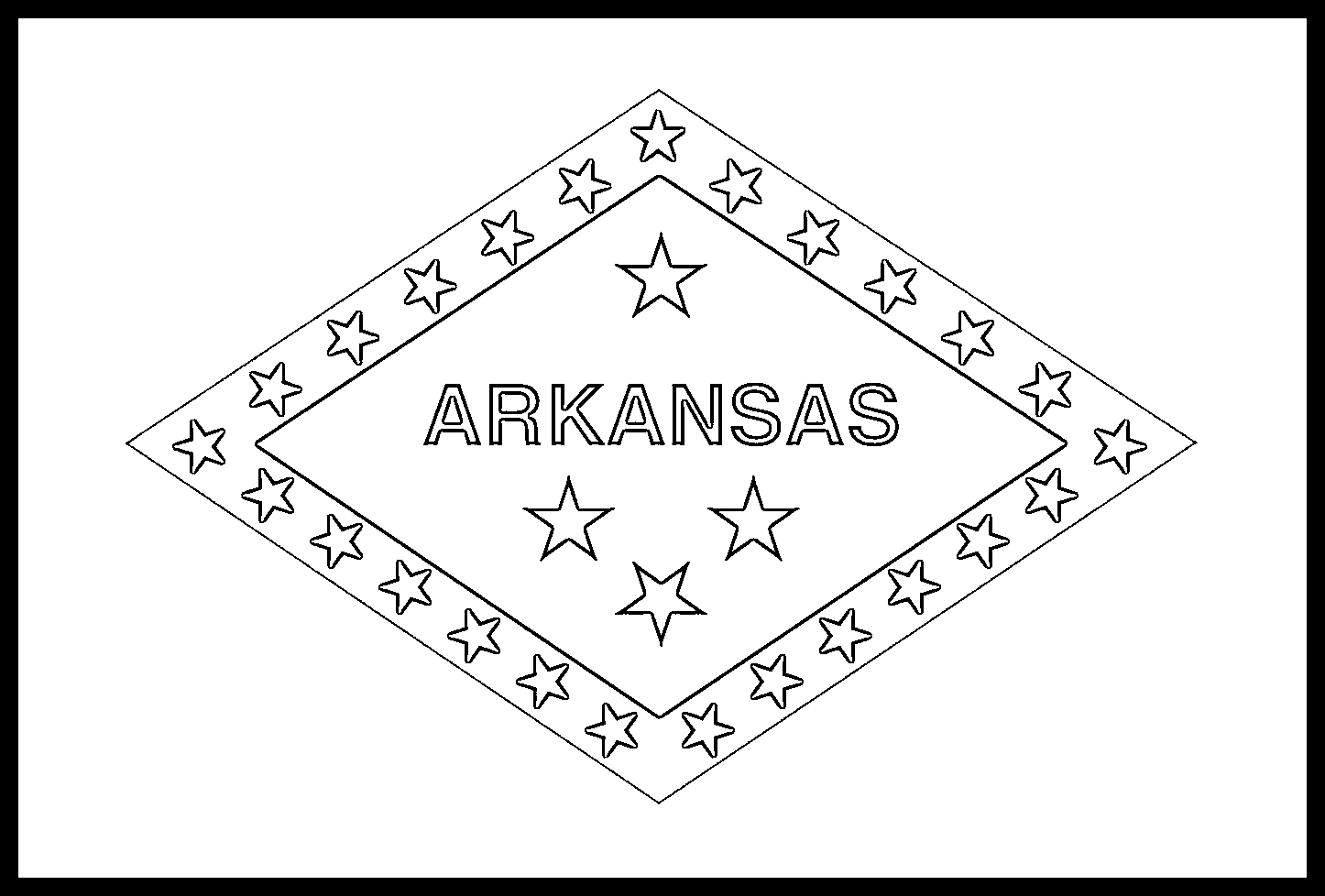Arkansas Flag Coloring Page