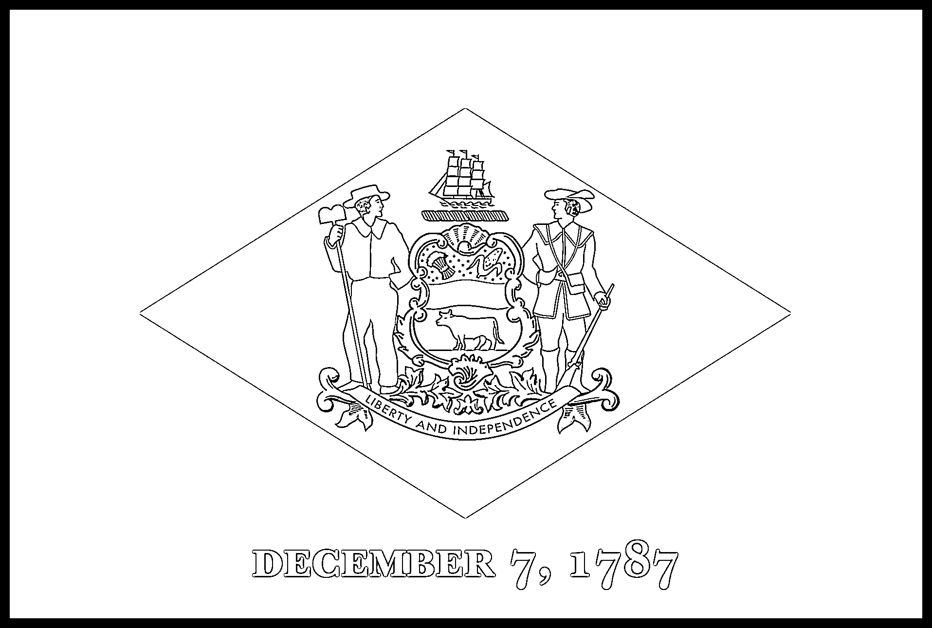 Delaware Flag Coloring Page