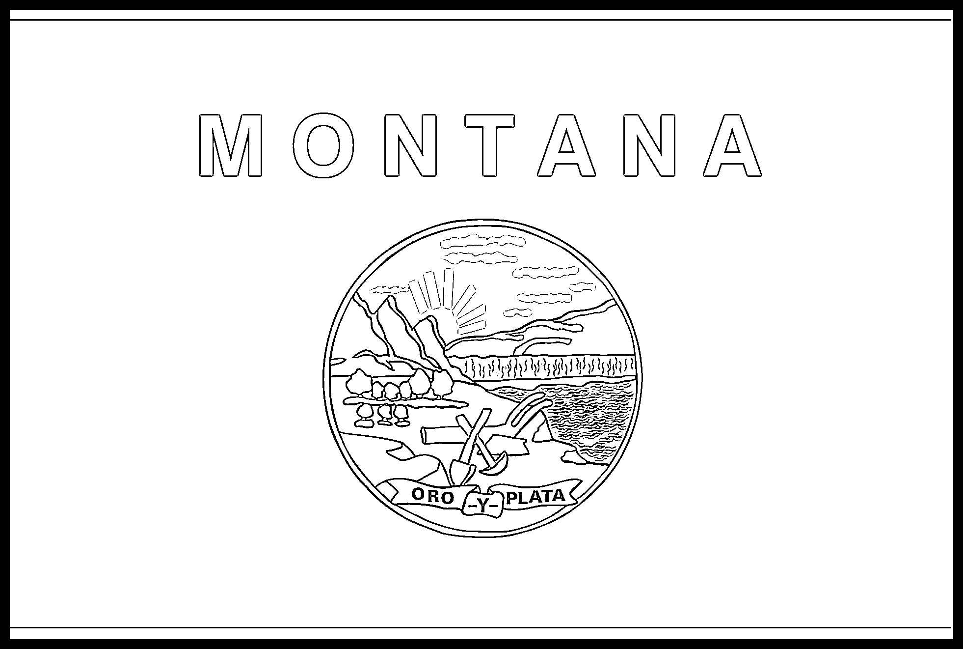 Montana Flag Coloring Page