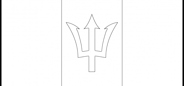 Barbados Flag Colouring Page
