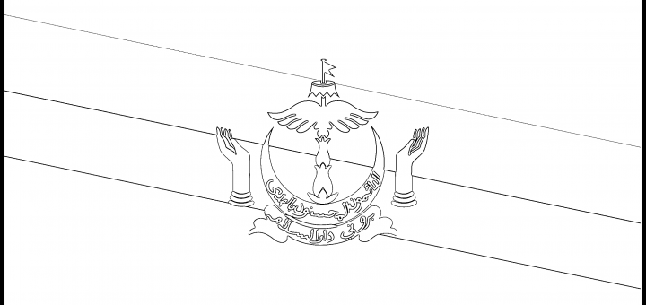 Brunei Flag Colouring Page