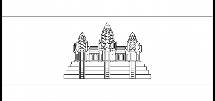 Cambodia Flag Colouring Page