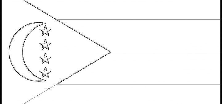 Comoros Flag Colouring Page