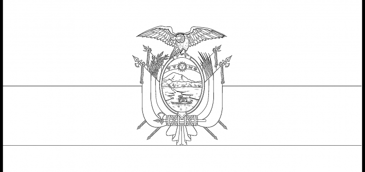 Ecuador Flag Colouring Page