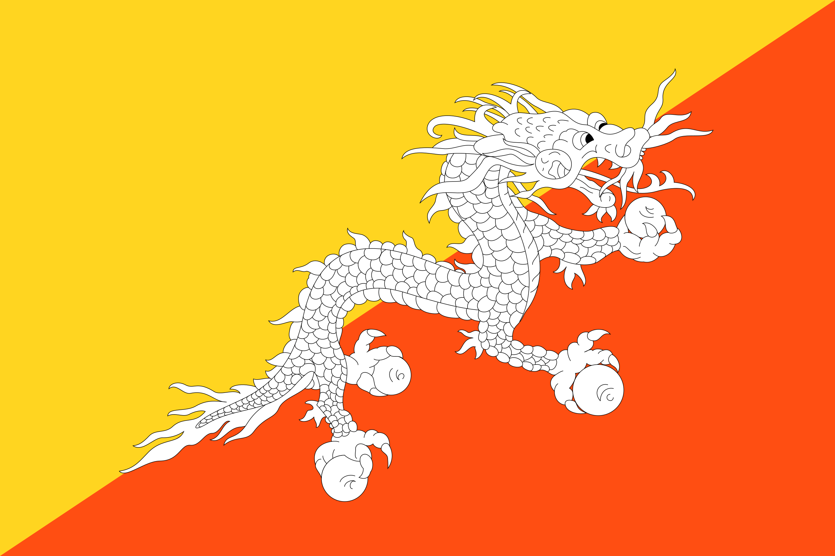 Bhutan Flag Vector – Free Download