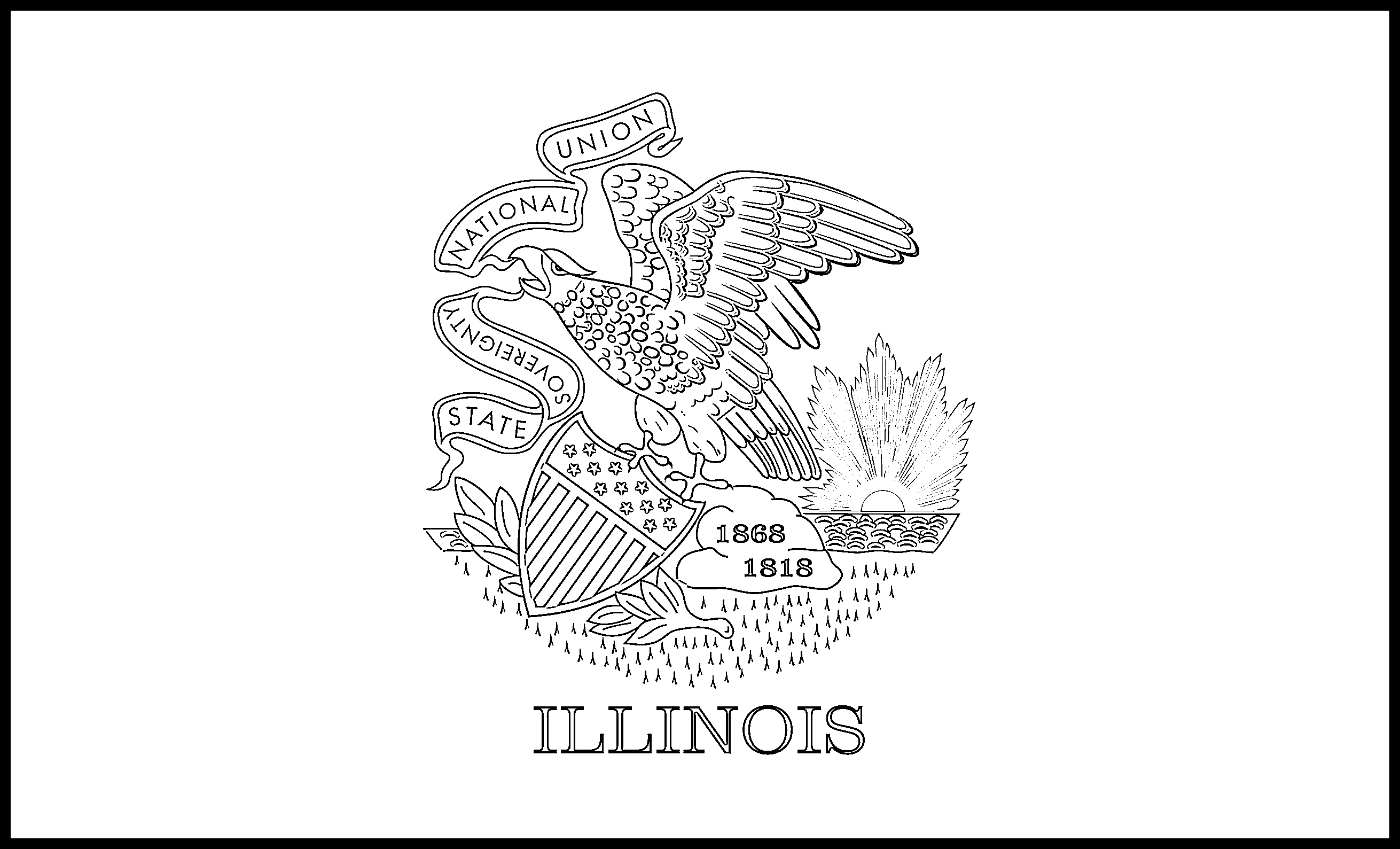 Illinois Flag Coloring Page – State Flag Drawing
