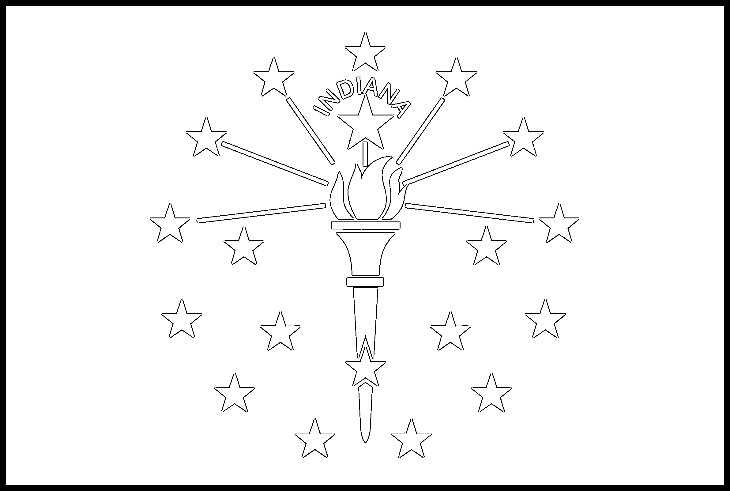Indiana Flag Coloring Page
