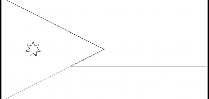 Jordan Flag Colouring Page