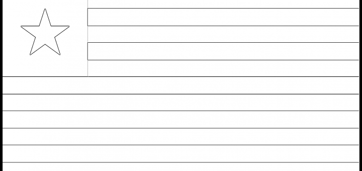 Liberia Flag Colouring Page