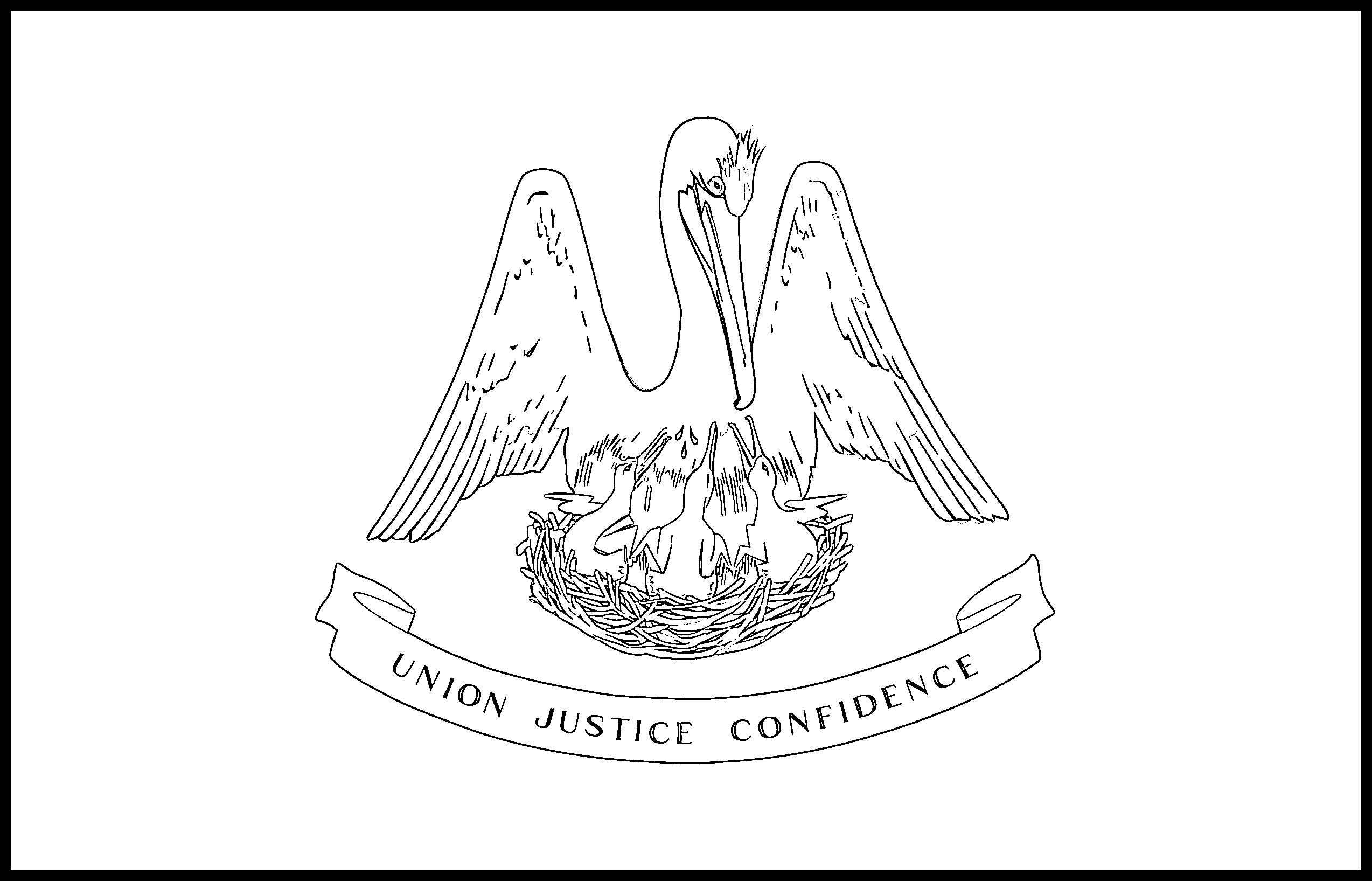 Louisiana Flag Coloring Page - State Flag Drawing