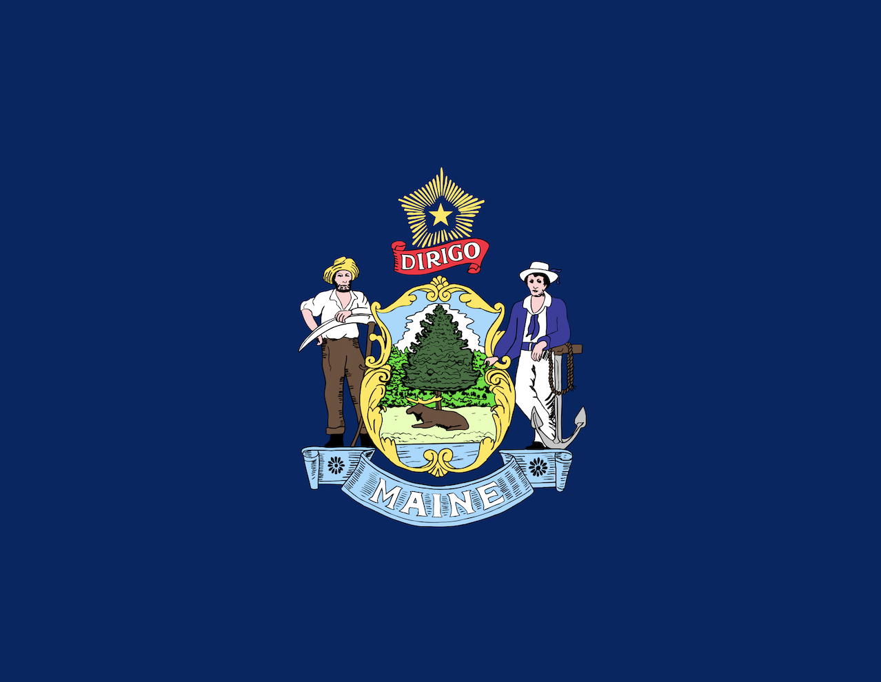 Maine State Flag Colors – HTML HEX, RGB, HSL, CMYK, HWB and NCOL
