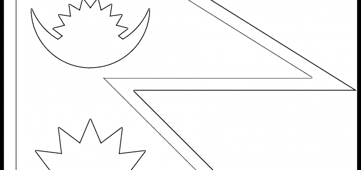 Nepal Flag Colouring Page