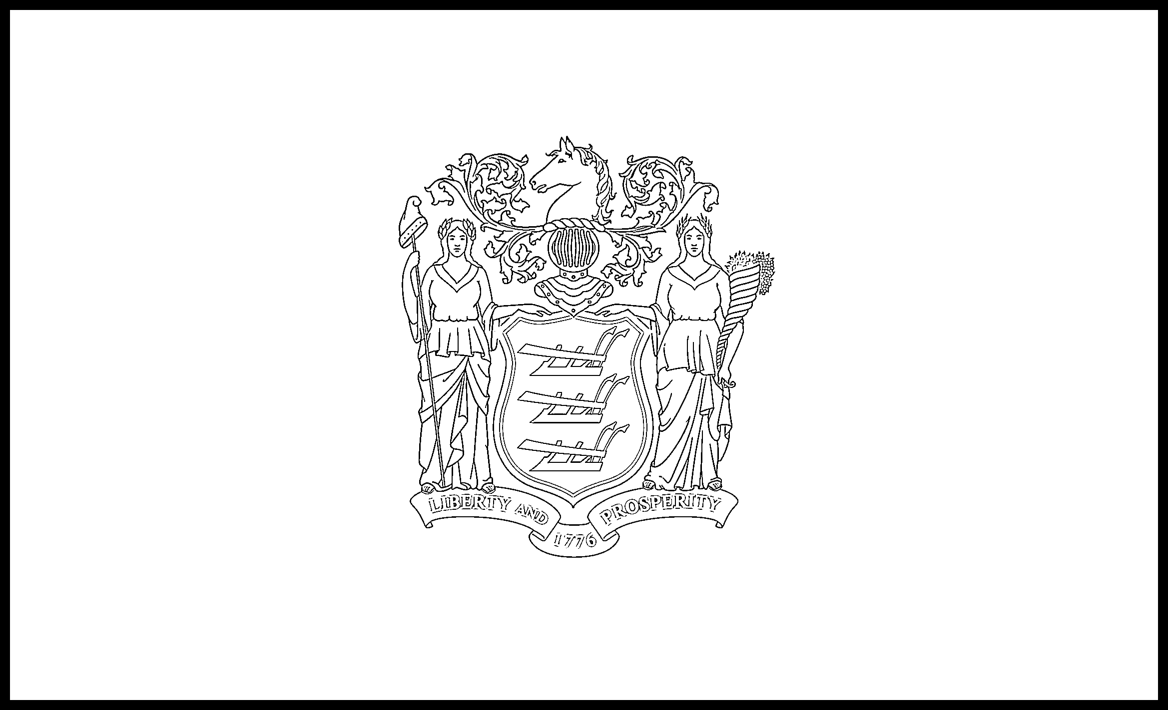 New Jersey Flag Coloring Page – State Flag Drawing – Flags Web