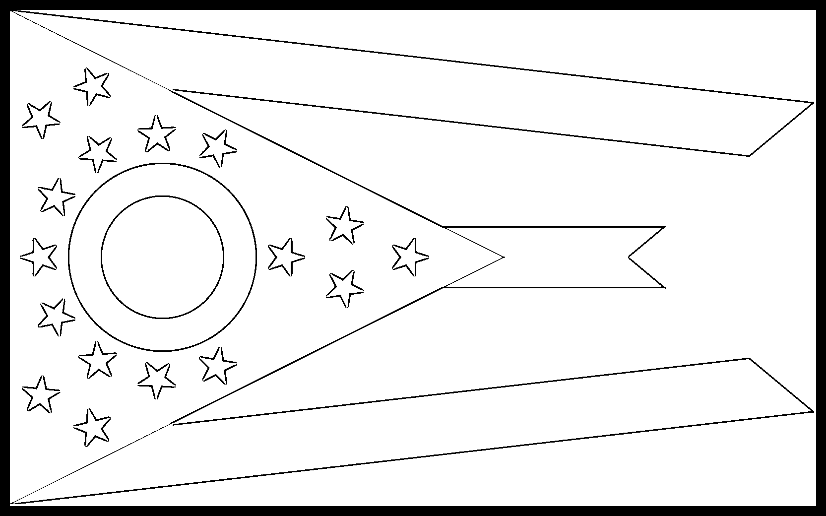 Ohio Flag Coloring Page – State Flag Drawing