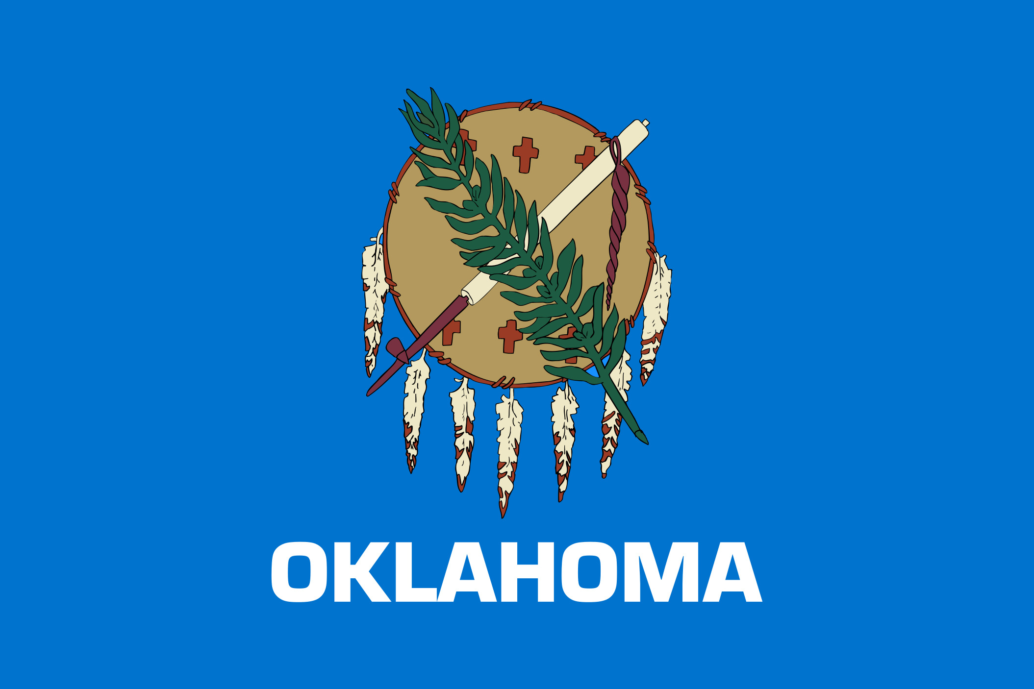 Oklahoma State Flag Colors – HTML HEX, RGB, HSL, CMYK, HWB and NCOL