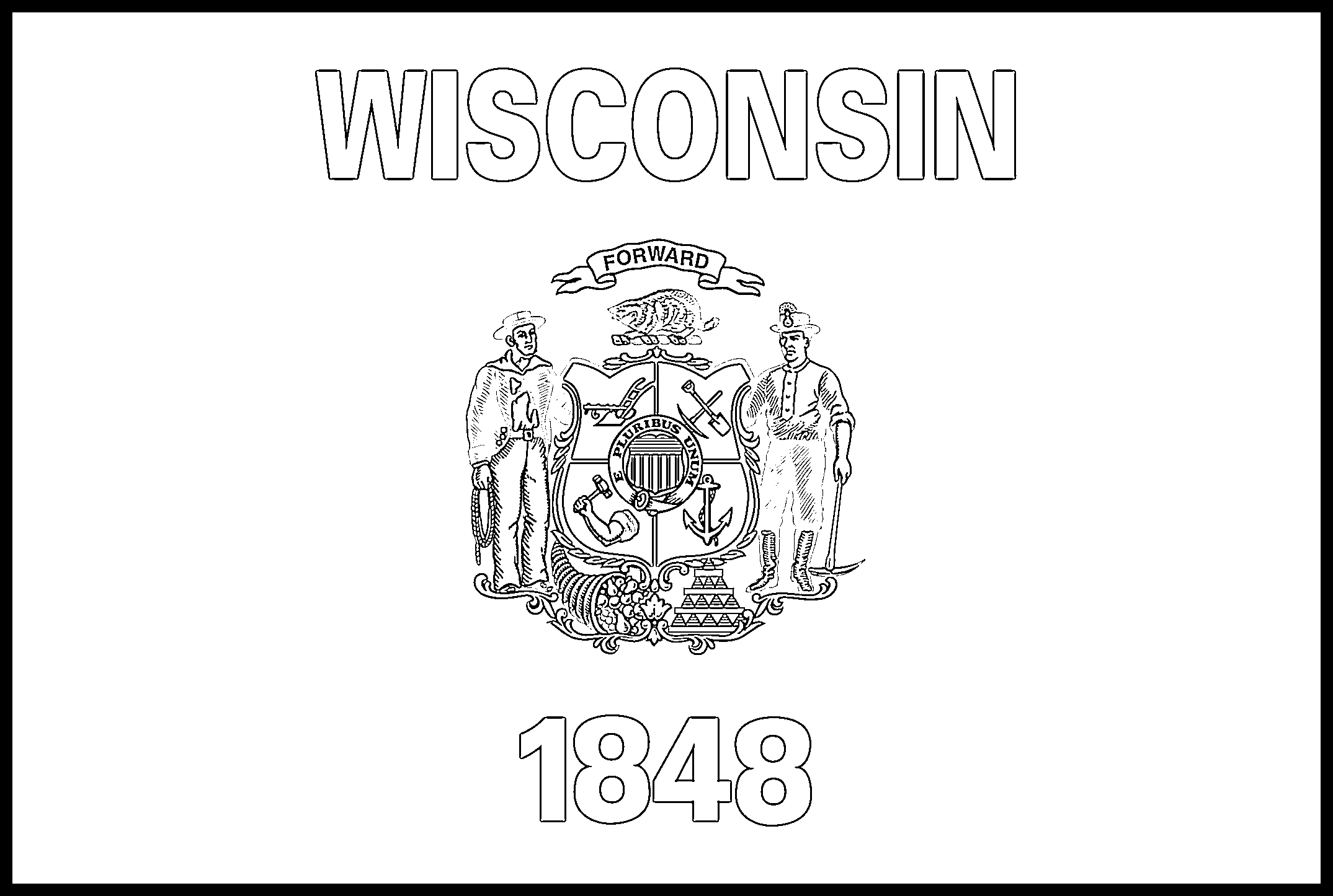 Wisconsin Flag Coloring Page – State Flag Drawing