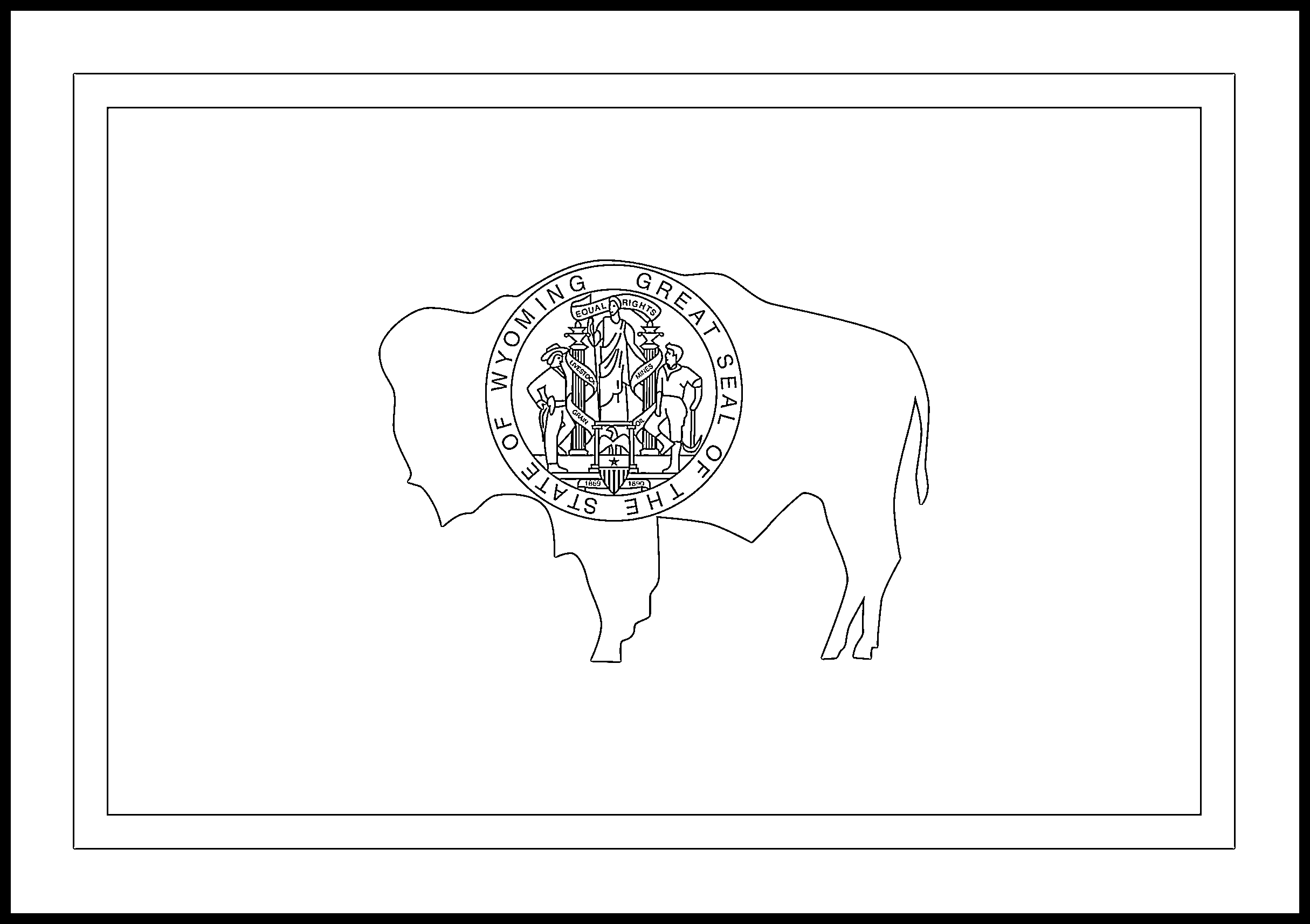 Wyoming Flag Coloring Page – State Flag Drawing